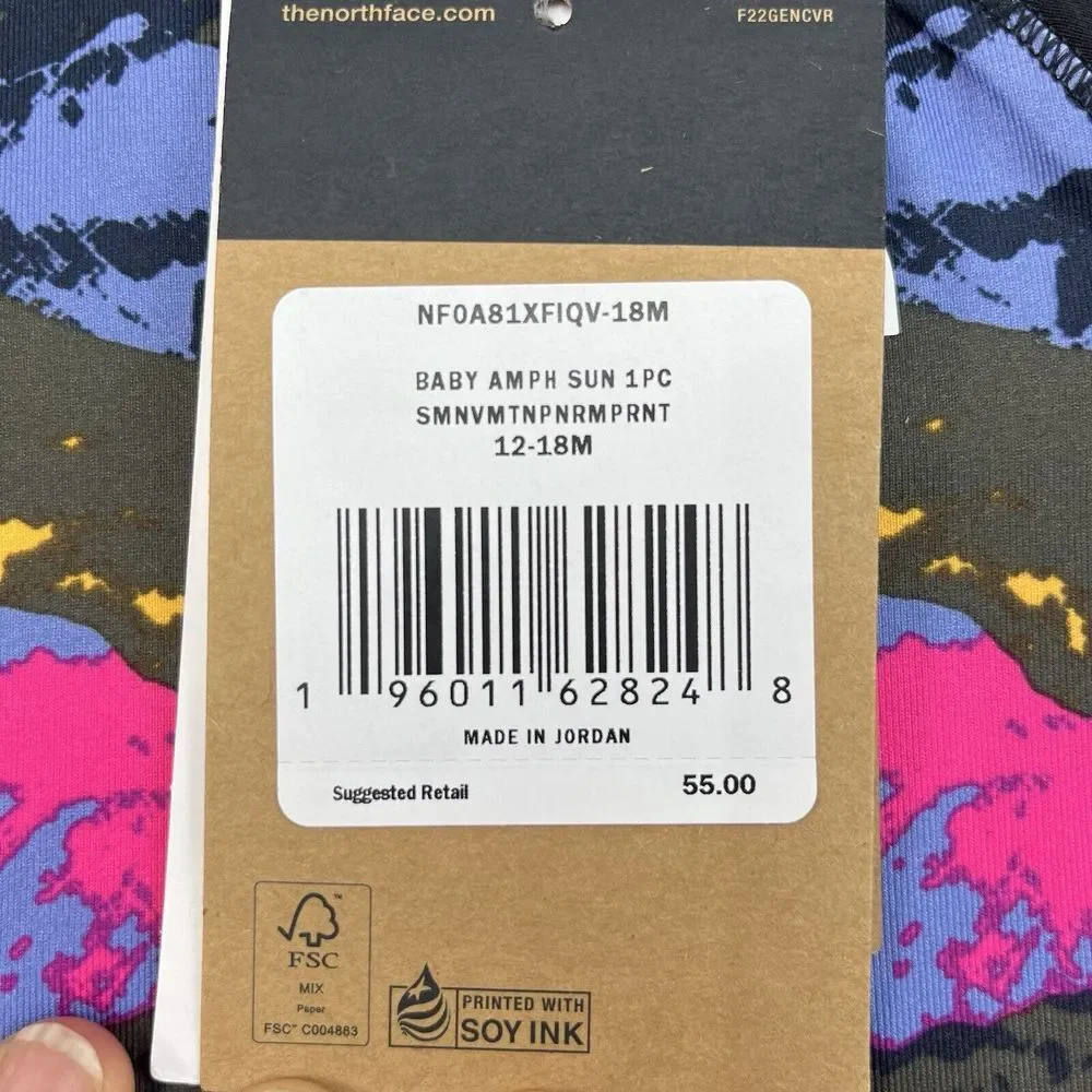 The North Face Infant Sun UPF‎ 40+ One Piece Jumper Size 12-18 M Quick Dry